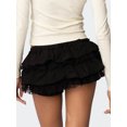 thumbnail image 3 of Women Lace Ruffle Bloomer Skirt Frill Tiered Short Skater Skirts Flowy A Line Mini Underskirt, 3 of 4