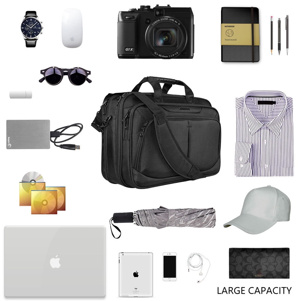 KROSER 17" Expandable Laptop Briefcase, Messenger Bag