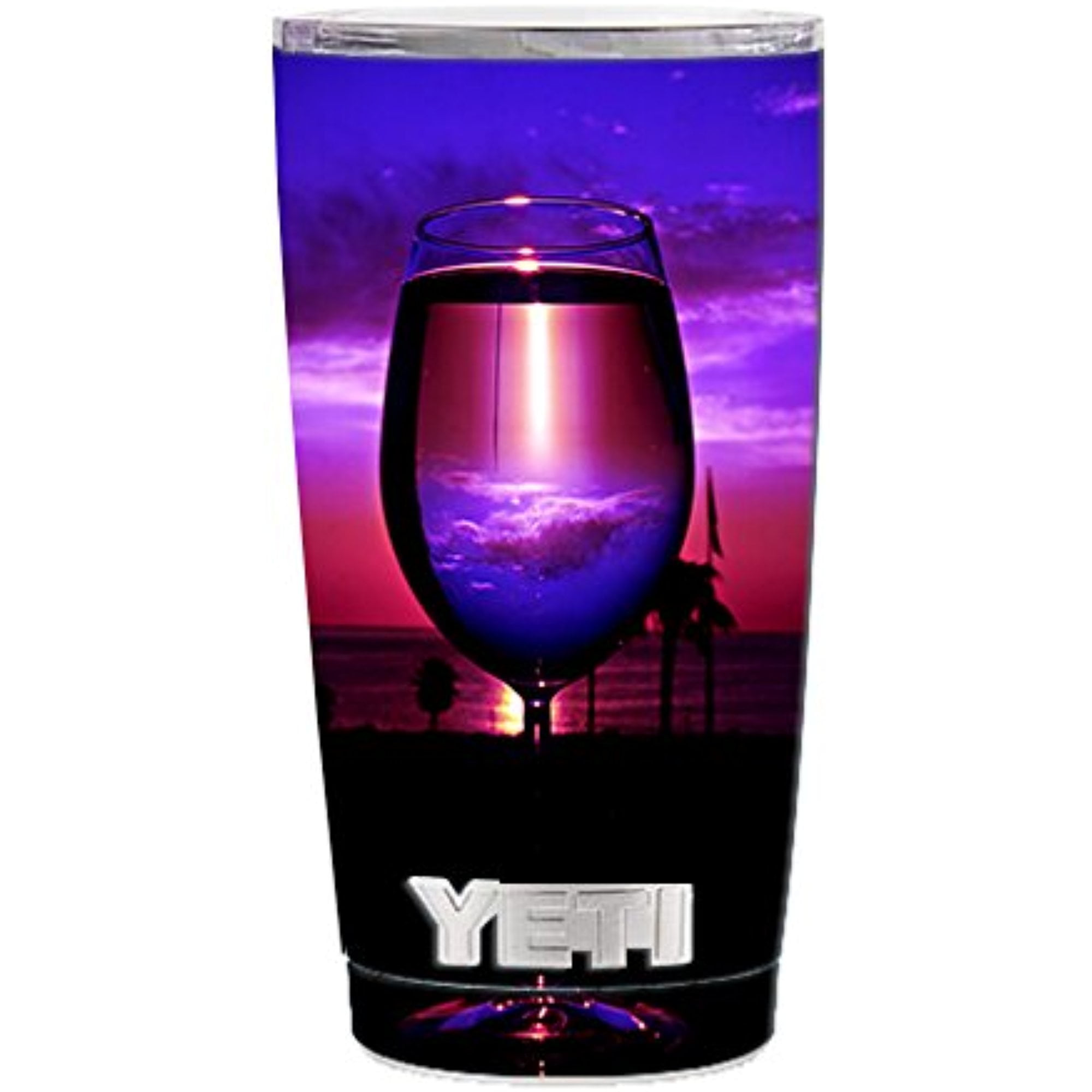 Skin Decal Vinyl Wrap (5-piece kit) for Yeti 20 oz Rambler Tumbler Stickers  Skins Cover Cup / Tropical Sunset Wine Glass 