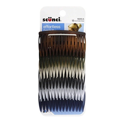 2X Scunci Effortless Beauty Side Comb Brown 4 Pcs Total 16204-A FREE SHIPPING 
