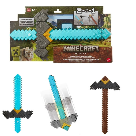 Minecraft Film Accessoire Épée et Pioche Appuyez et transformez