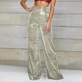 thumbnail image 2 of WERYOUNG Women's Casual Pants Solid Color Elastic Waist Elegant Satin Trousers Everyday Wear Wide Leg Pant Outdoor Activities Breathable Cozy Trouser, 2 of 4