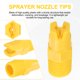 thumbnail image 2 of Uxcell 10-Pack Puntas de Boquilla de Pulverizador, Rosca Macho BSPT de 1/4, Punta de Pulverización de Ventilador Plano de 110 Grados de Plástico con Cinta [Naranja, 0.91 Poro], 2 of 7
