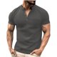 thumbnail image 1 of Camisas de Manga Larga para Hombres Color Sólido Turndown Collar Blusa, Moda Casual Oficina Desgaste Poliéster, 1 of 5