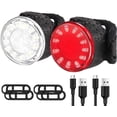 thumbnail image 1 of Juego de luces LED para bicicleta recargables por USB, luces delanteras y traseras ultrabrillantes para cascos de carretera y montaña, luces delanteras y traseras impermeables., 1 of 5