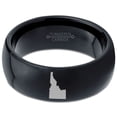 thumbnail image 2 of Tungsten Idaho The Gem State Band Ring 8mm Men Women Comfort Fit Black Dome Polished, 2 of 4