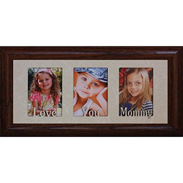Love You Mommy Triple 2 X3 Wallet Photo Picture Frame Walnut Walmart Com Walmart Com