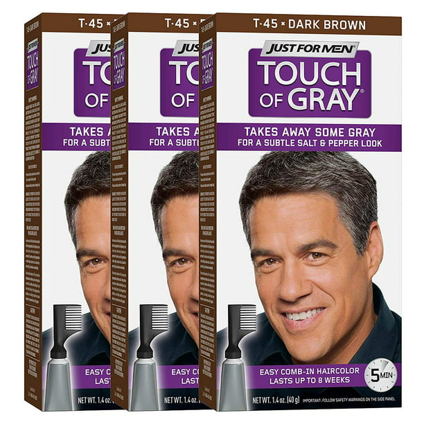 Touch Of Gray CombIn Men's Hair Color, Dark Brown (Pack