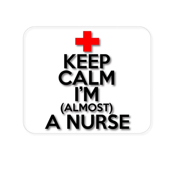 DistinctInk Mouse Pad - 1/4" Foam Rubber - Keep Calm I'm Almost a Nurse