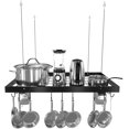 thumbnail image 1 of KES Ceiling Pot Rack 30 Inches Hanging Pot and Pan Rack for Ceiling with 15 Hooks Matt Black Kitchen Pot Hanger Rack,KUR219S75-BK, 1 of 6