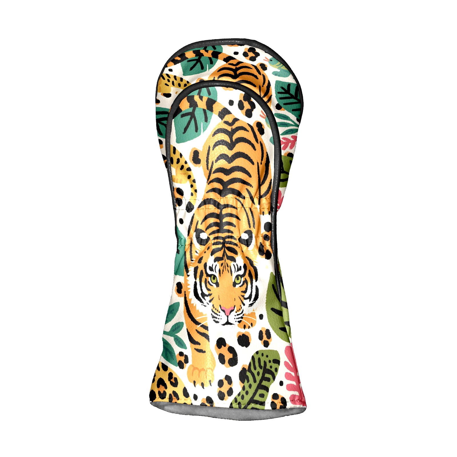 Golf Club Head Cover for Driver, Hybrid, Putter - Premium PU Leather, Waterproof, Scratch-Resistant, Velvet Lining, Unisex Gift (Tiger)