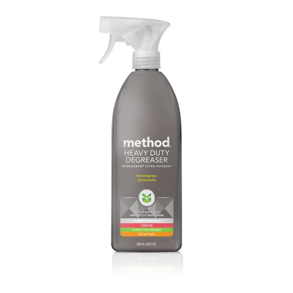 Method Heavy Duty Degreaser, Oven Cleaner and Stove Top Cleaner, Lemongrass, 28 fl oz