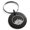 Black, variant on Stainless Steel Lotus Zen Engraved Small Medallion Circle Charm Keychain Keyring