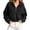 Black, variant on yillto Womens Full Zip up Hoodies Cropped Loose Sweatshirts Long Sleeve Fashion Cargo Coats with Pockets