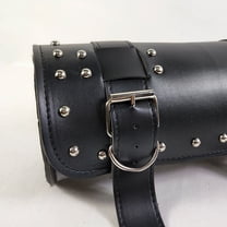 HEMOTON Motorcycle Handlebar Bag Waterproof PU Leather Cruiser Pack Car Head Bag Tool Package Holder (Black)