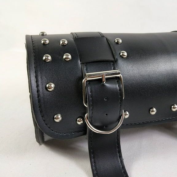 HEMOTON Motorcycle Handlebar Bag Waterproof PU Leather Cruiser Pack Car Head Bag Tool Package Holder (Black)