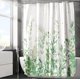 thumbnail image 1 of Cortina de ducha resistente al moho para habitaciones húmedas, 180 x 200 cm, cortinas florales verdes para ducha, impermeables, cortinas de ducha de baño de poliéster lavables con, 1 of 5