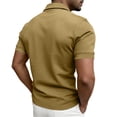 thumbnail image 4 of Yifymode Men's Zipper Collar Short Sleeve Polo Shirt, Classic Fit Soft Fabric for Casual and Sports Wear Khaki 3XL, 4 of 5
