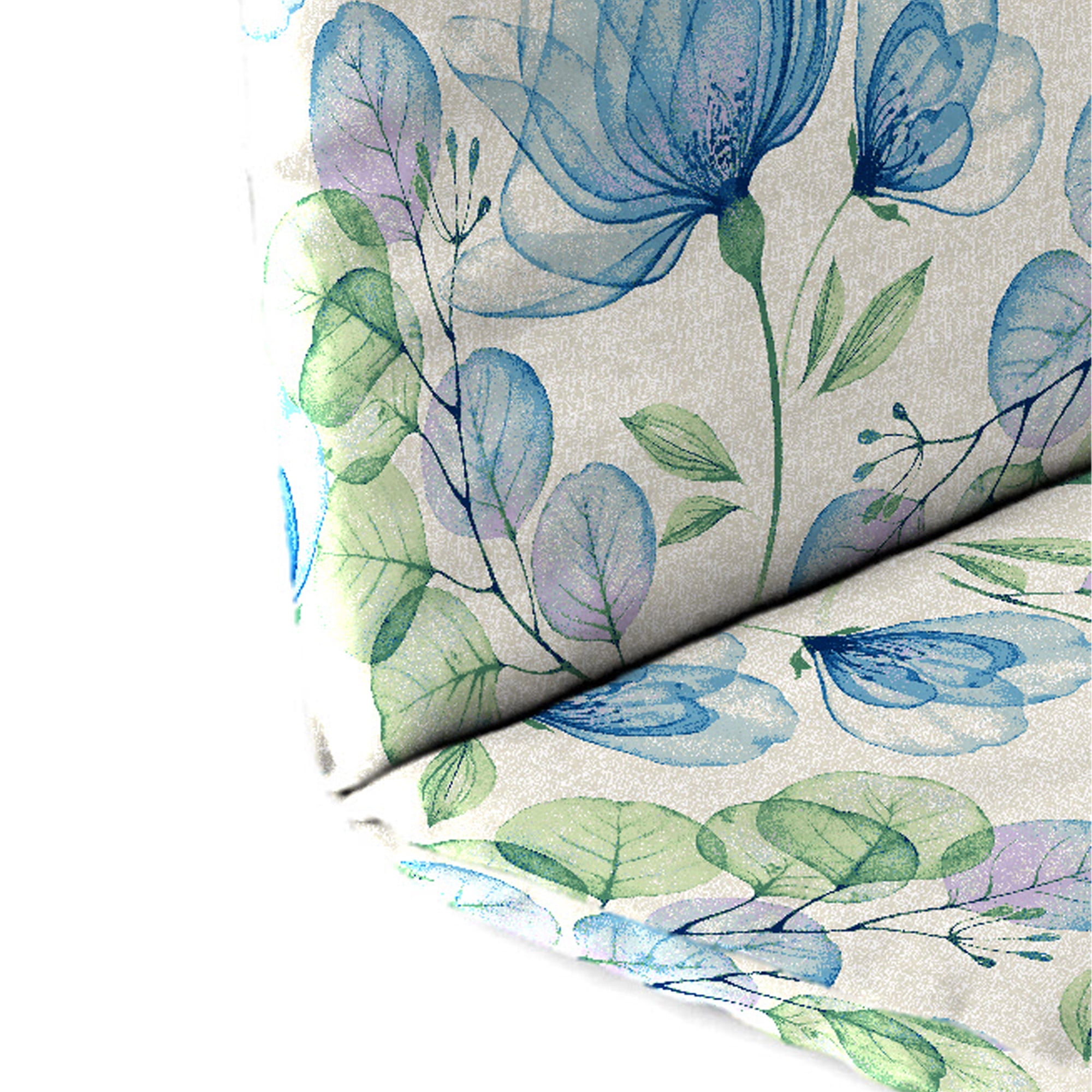 Jordan Manufacturing 49" x 20.5" Enchanted Garden Cream Floral Rectangular Outdoor Adirondack Chair Cushion with Back Strap