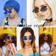 thumbnail image 2 of Ubiuo Rimless Cute Sunglasses For Women Trendy Vintage Creative 90s Sunglasses Funny Cloud Shaped Disco Glasses, 2 of 4
