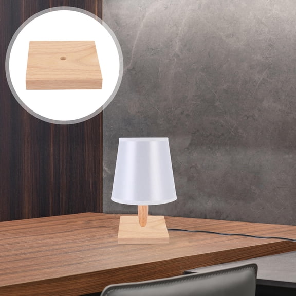 LEORX 2Pcs Square Wood Lamp Base for Table Lamp Lighting Accessory Home Interior Decoration