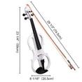 thumbnail image 6 of 4/4 Electric Violin Full Size Wood Silent Fiddle Stringed Instrument Bow Headphone Case White, 6 of 12