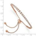 thumbnail image 2 of 925 Sterling Silver Rose Tone Gold Graduated Cubic Zirconia Cz Adjustable 5 Inch Up To 9 Bracelet Stretch Wrap, 2 of 6