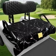 thumbnail image 3 of Bulopur Black Marble Golf Seat Covers for Cart Waterproof Golf Cart Seat Towel Blanket with 4 Front Pockets Compatible with EZGO, Yamaha, Club Car, 3 of 8