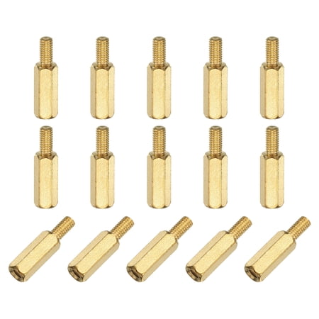 Uxcell 15 Pack Male to Female Thread Spacer Screws M3 x 12mm + 6mm Brass Hex Standoff Screws PCB Motherboard for Drone Quadcopter Computer and Circuit Board