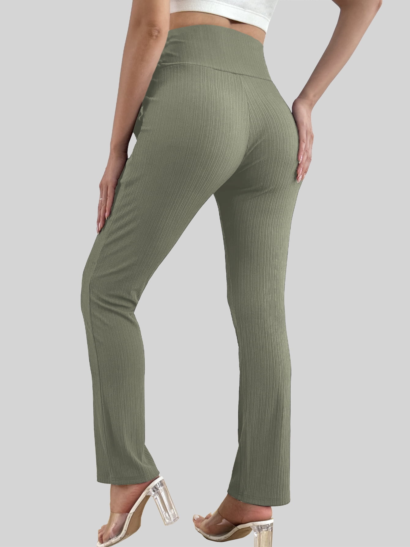 Bearsland Women's Plus Size Maternity Pants Drawstring Maternity Leggings Over The Belly Stretchy Straight Pregnancy Pants with Pockets 2-Pack