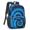 thumbnail image 2 of Blue and Black Tie Dye Pattern 17" School Backpacks for Teens,Waterproof Oxford Fabric,S-Shape Padded Straps for School,Travel,Hiking,Camping, 2 of 6