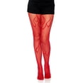 thumbnail image 3 of Leg Avenue Women's Flame Fishnet Tights, Red, One Size, 3 of 5
