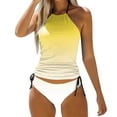 thumbnail image 1 of Gibobby Women Tankini Swimsuits with Shorts - Two Piece Tummy Control Bathing Suits Top with Two Pockets Bottom(Yellow,L), 1 of 4