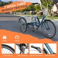 thumbnail image 5 of ABORON Adult Tricycle 24 inch, 7 Speed 3 Wheel Bike, Adult Tricycle Trike Cruise Bike with Large Size Basket for Recreation Shopping, 5 of 7