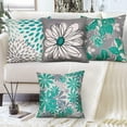 thumbnail image 4 of Teal Pillow Covers 20x20 Set of 4 Teal Decorative Throw Pillow Cover for Couch Modern Daisy Pillows Case for Living Room Cushion Bed Outdoor Home Decor, 4 of 6