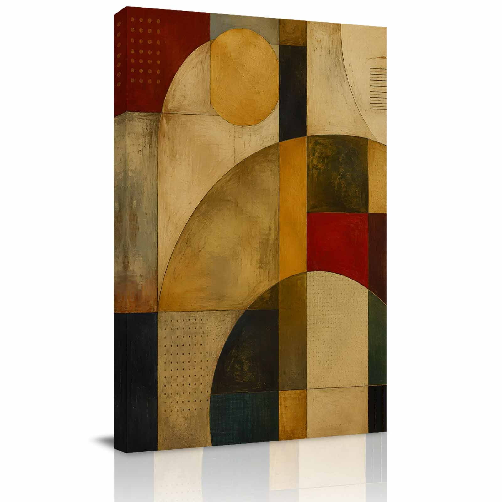 Canvas Wall Art Farmhouse Geometric Framed Canvas Prints for Living Room Office Vintage Abstract Motifs Large Gallery Wrapped Wall Decor for Home Office Gifts 16 x24 Ship Next Day