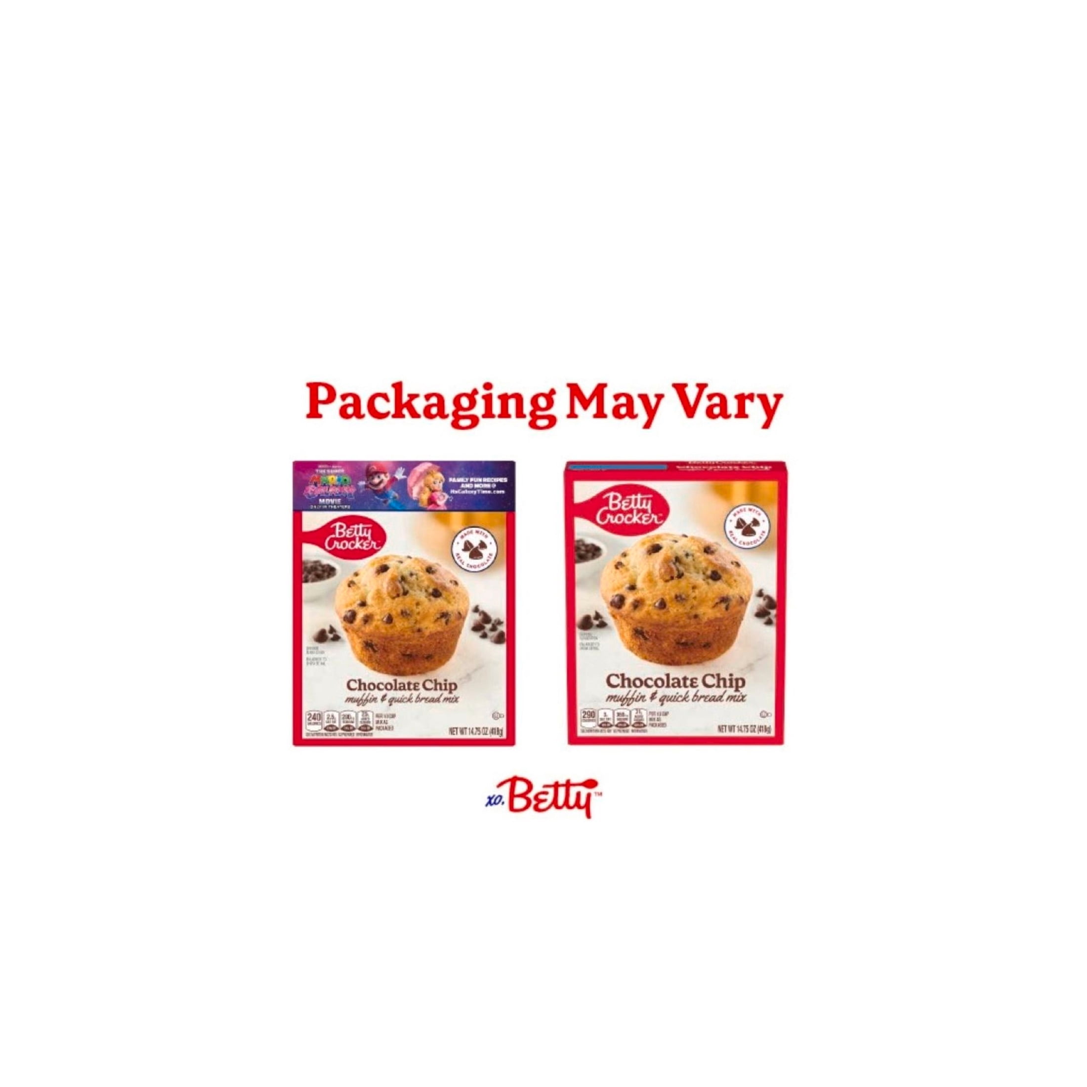 (2 pack) Betty Crocker Chocolate Chip Muffin and Quick Bread Mix, 14.75 oz