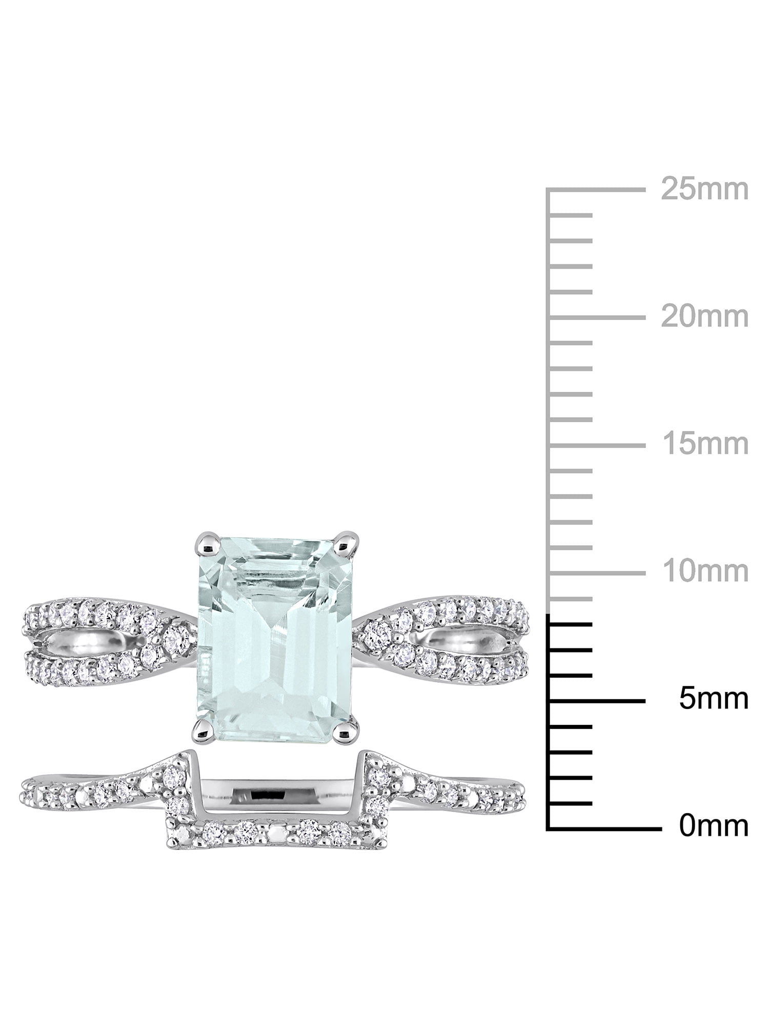 Everly Women's Aquamarine 14k White Gold Bridal Set