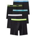 thumbnail image 2 of TANBOM Men's Bamboo Viscose Bulge Pouch Long Leg Boxer Briefs Breathable Comfort Black M, 2 of 6