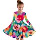 thumbnail image 1 of Odeerbi Niñas Vestido de Patinadora Floral Acampanado Vestidos de Princesa 4-14 Años Niñas Vestido de Patinadora Cuello Redondo Vestido de Manga Larga, 1 of 4