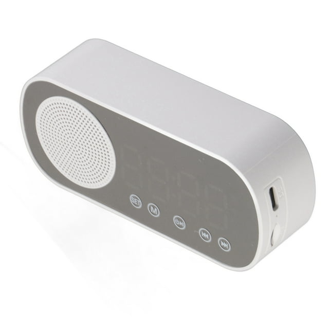 Réveil Radio FM, Réveil Numérique Hi-Fi Réveil Électrique Haut-Parleur Sans Fil Horloge Miroir Savoir-Faire Supérieur