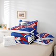 thumbnail image 4 of Erosebridal Rugby Bed in a Bag King size,Stripes Sport Bedding King Size,Football Gaming Decor (New York),Reversible,Ultra Soft,7pcs, 4 of 5