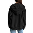 thumbnail image 4 of Fesfesfes Women's Corduroy Zip Up Hooded Jacket, Long Sleeve Drawstring Hoodie with Pockets, Casual Winter Fall Spring Outerwear, Warm Loose Fit Sweatshirt Coat, 4 of 6