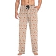 thumbnail image 4 of Orange Flower Pattern Mens Pajama Pant Sleep and Lounge Bottons with Pockets, 4 of 7