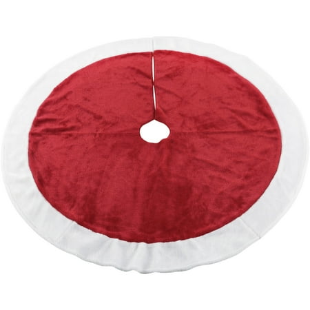 plush red tree skirt