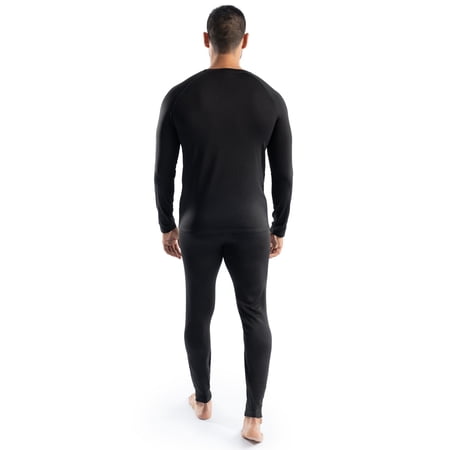 Realtree Men's Heavyweight Fleece Base Layer Thermal Shirt, Black, XL