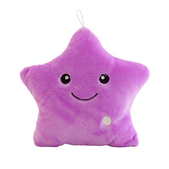 Glowing Star Plush Pillow Colorful Light Up Plush Toy With Luminous Feature For Decoration And Comfort Valentine'S Day Gift 15.7X13.8Inch