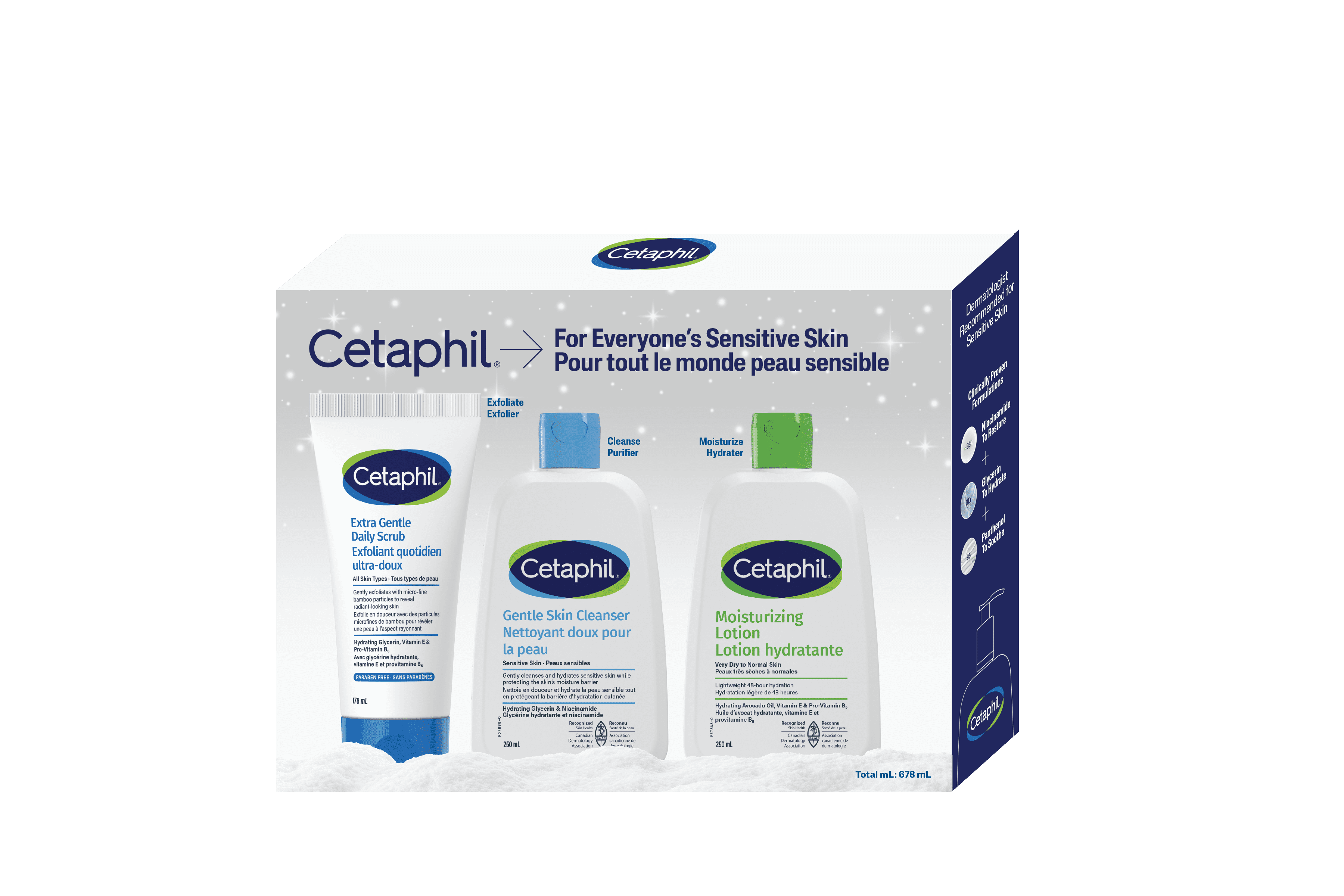 Cetaphil Gentle Skin Care Essentials Gift Pack – With Gentle Skin Cleanser, Extra Gentle Daily Scrub and Moisturizing Lotion | Ideal for Sensitive Skin | Fragrance Free and Dermatologist Recommended