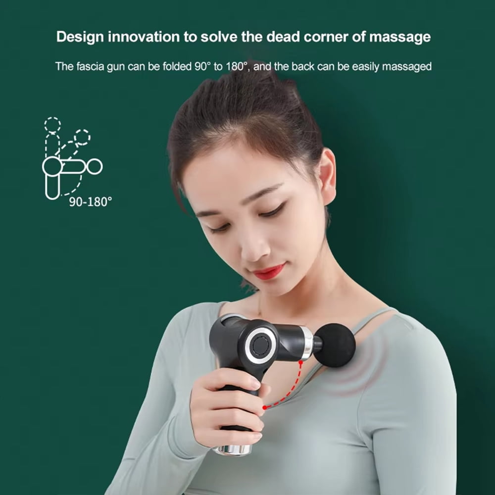 Foldable Deep Tissue Massage Gun Adjustable Handheld Therapy Massager for Daily Muscle Relief and Body Recovery