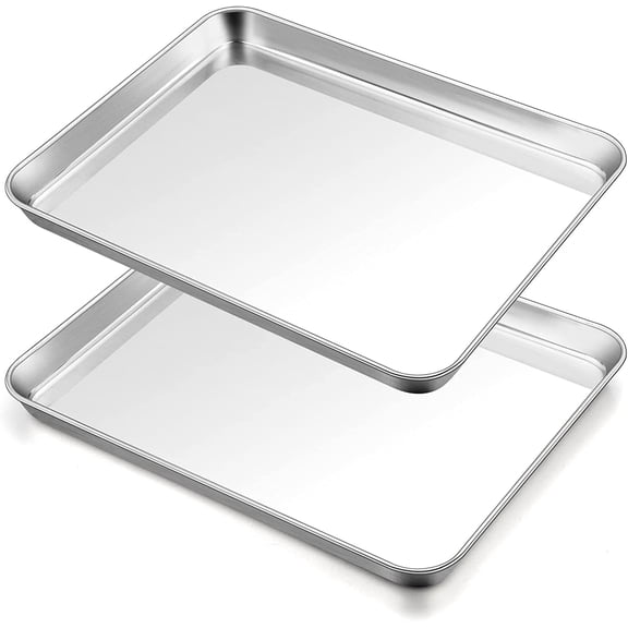 Topboutique Baking Sheet, 40 X 30 X 2.5cm Stainless Steel Large Cookie Sheet Half Baking Pans, Non-toxic & Healthy, Easy Clean & Dishwasher Safe, Heavy Duty & Durable - Set of 2